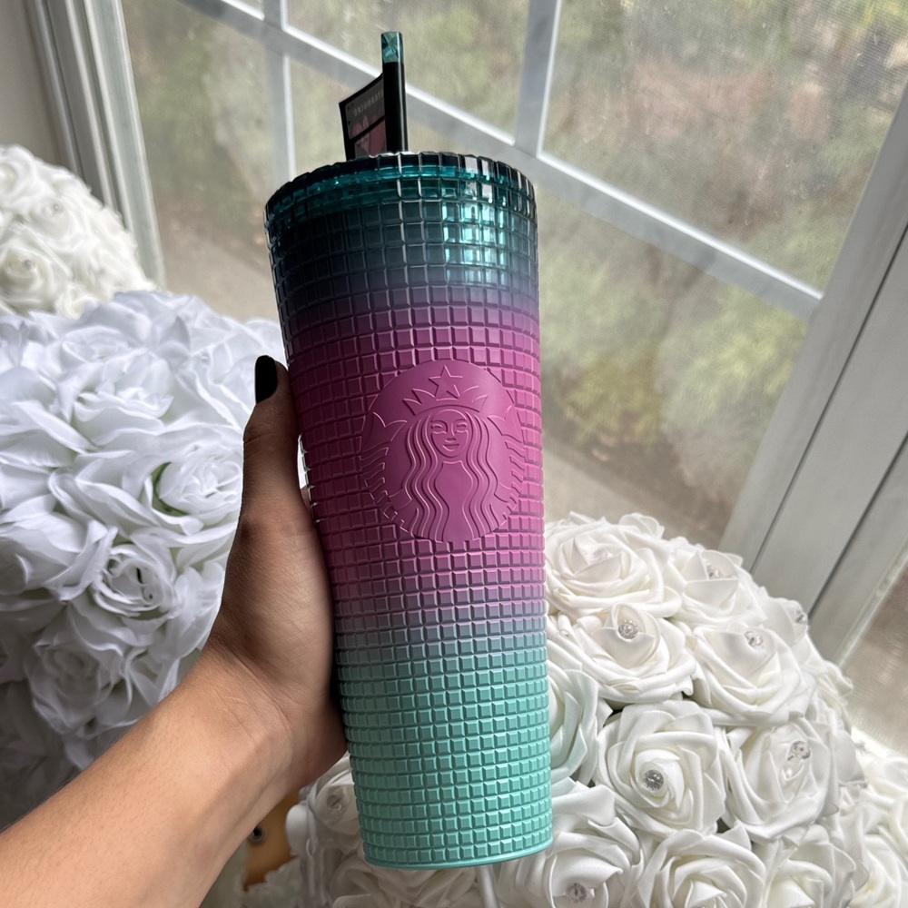Starbucks Ombre Teal Pink Purple Studded Tumbler